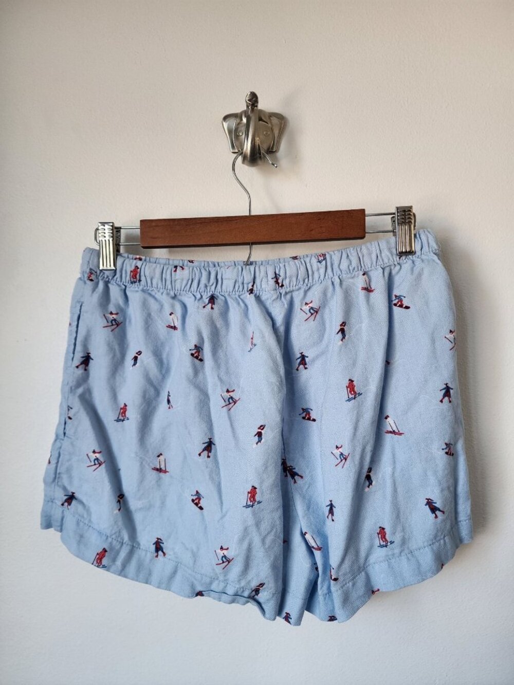 auden light blue winter sports pajama shorts S